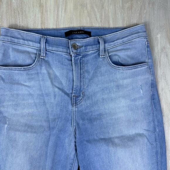 J Brand Maria Superstar Destr High Rise Distressed Skinny Leg Denim Jeans 29 - Picture 3 of 16